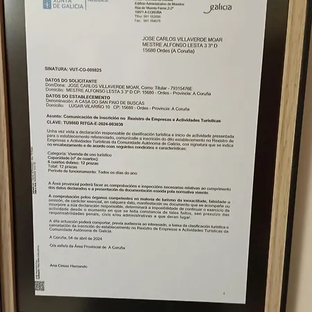 招待所 A Casa Do San Paio De Buscas Ordes